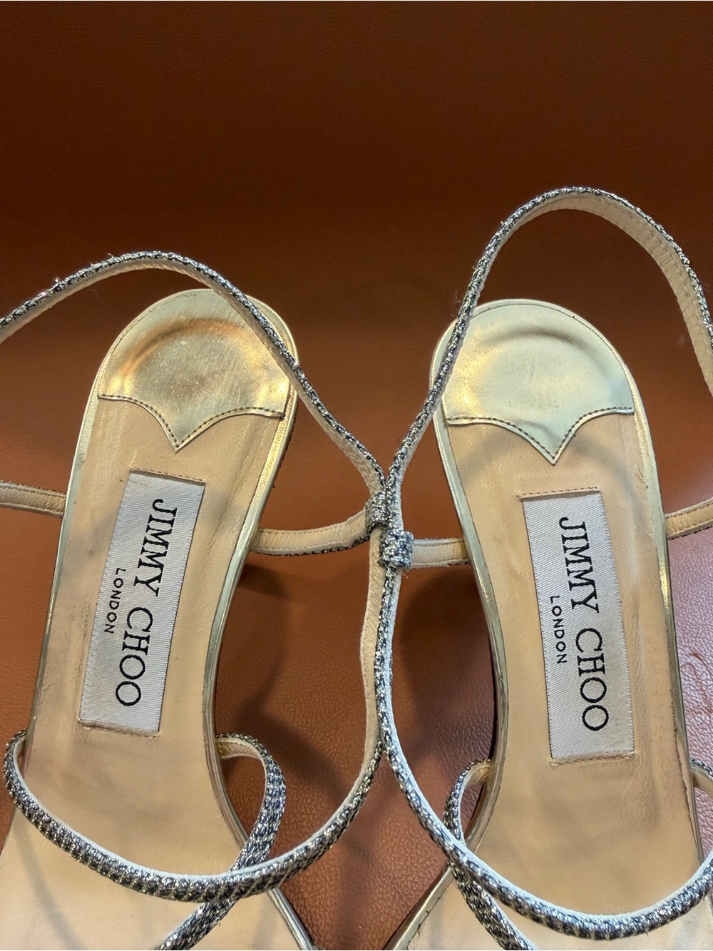 Jimmy Choo Silver Metallic Strappy Heeled Sandals - Picture 3 of 13